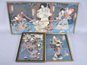 Three Framed Japanese Woodblock Prints