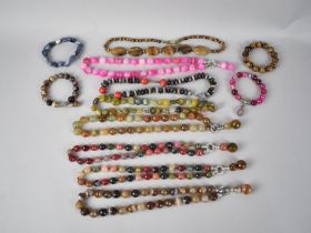 A Collection of Various Bead Necklaces to Include Tigers Eye, Agate etc