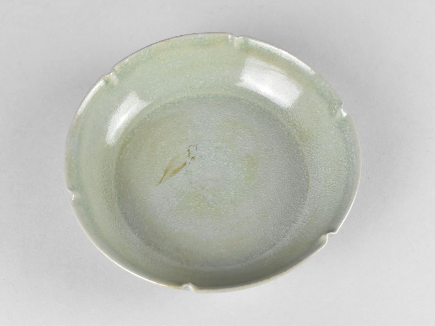 A Celadon Brush Washer Dish, Three Spur Marks to Base, 14.5cm - Image 2 of 3