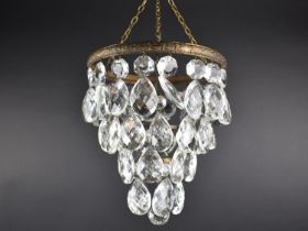 A 1950s Four Tier Circular Ceiling Crystal Light Shade of Graduated From, 20cms Diameter