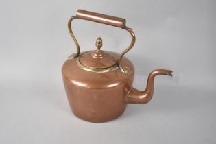 A Vintage Large Copper Kettle with Acorn Finial, 29cms High