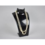 A 9ct Gold Mounted Two Row Faux Pearl Necklace
