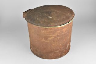 An Early 20th Century Green Painted Circular Metal Hat Tin, Now Somewhat Rusted, 30cms Diameter