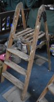 A Vintage Wooden Three Step Step Ladder