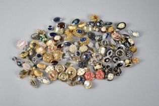 A Large Collection of Various Clip on Earrings