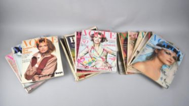 A Collection of Various Vogue Magazines, 1970s, 1980s and 1990s