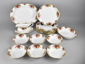 A Collection of Royal Albert Old Country Roses Dinnerwares to Comprise Six Bowls, Six Dinner Plates,