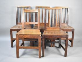 A Collection of Four Plus One 19th Century Oak Side Chairs