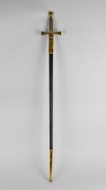 A Masonic or Society Sword by Spencer of London with Engraved Blade having Masonic Symbols, Wired