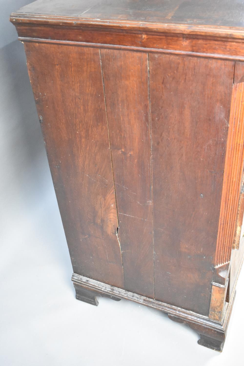 A 19th Century Oak Chest of Two Short and Three Long Drawers, Cross Banded with Mahogany, Brass Drop - Image 4 of 6