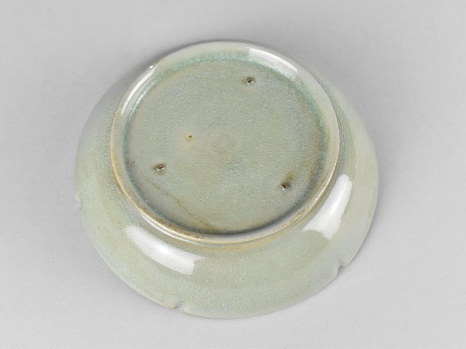 A Celadon Brush Washer Dish, Three Spur Marks to Base, 14.5cm - Image 3 of 3