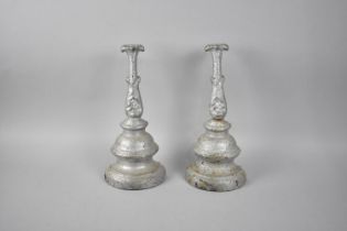 A Pair of 19th Century Heavy Cast Iron Door Porters, 31cms High