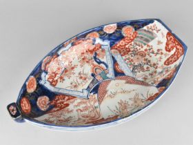 A Japanese Imari Dish of Boat Form, 35cm long