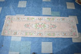 A Chinese Patterned Woollen Runner, 230x70cms