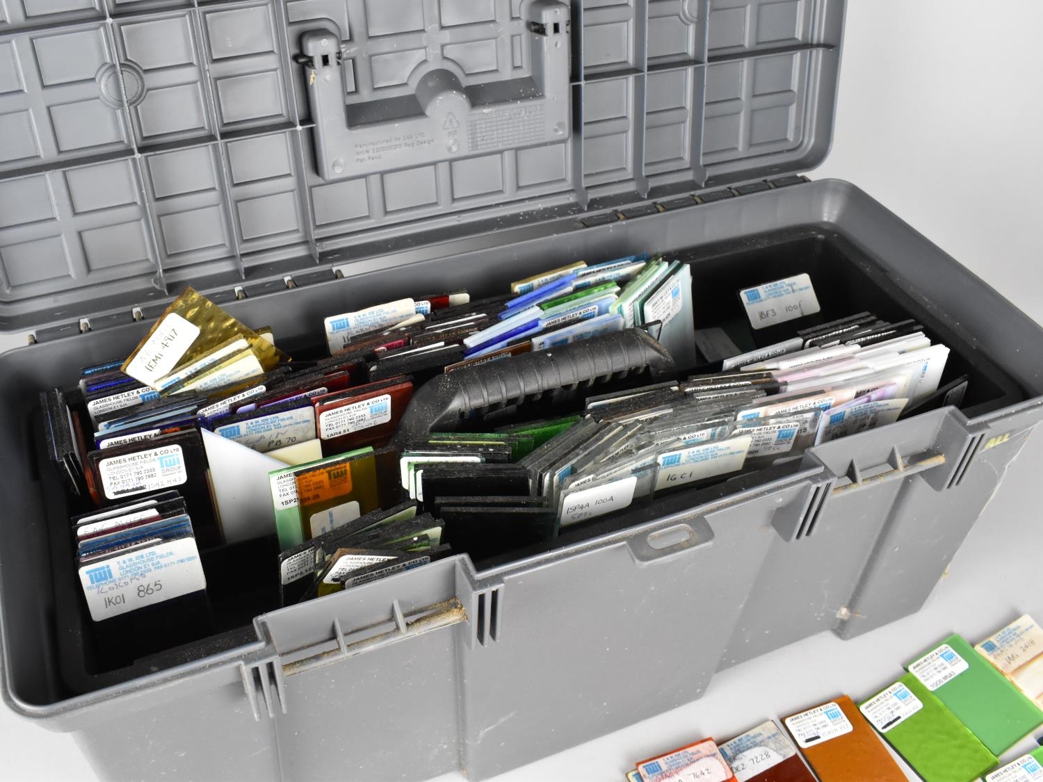 A Tool Box Containing Large Quantity of Coloured Glass Samples - Image 2 of 3