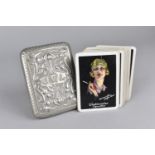 An Art Nouveau Silver Plated Case, The Hinged Lid Monogrammed JWL and Containing Set of