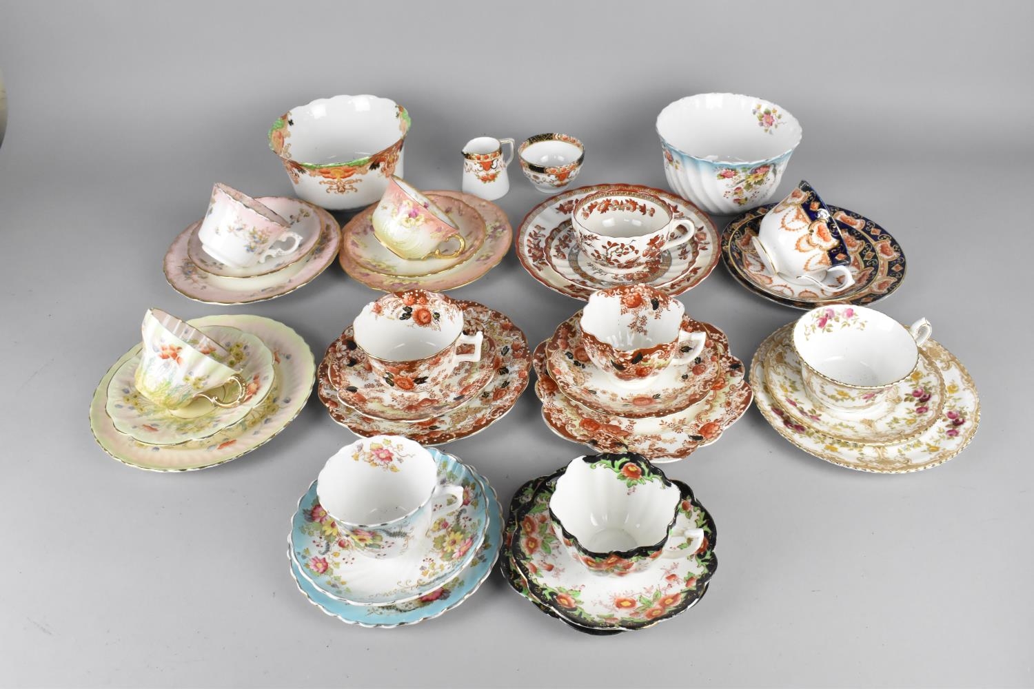 A Collection of Various Early and Mid 20th Century Tea Cups and Saucers to Comprise Royal Albert
