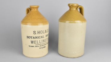 A Glazed Stone Brewers Bottle for S. Holmes Botanical Brewer, Wellington Together with a further
