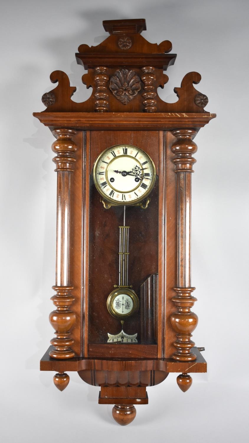 A 20th Century Mahogany Vienna Style Wall Clock