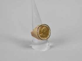 A 1893 Victorian Half Sovereign in 9ct Gold Ring Mount, Total Weight 11.2gms