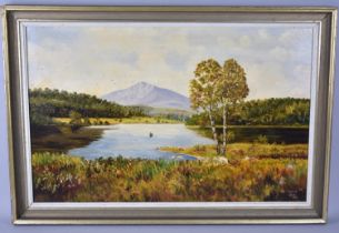 A Framed Oil on Board, "Ben Lomond from Loch Ard", Signed Geo Blair 1973, Subject 62x39cm