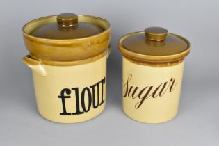 A T. G. Green Glazed Stoneware Storage Pot for Flour Together with a Further Example for Sugar, 20cm