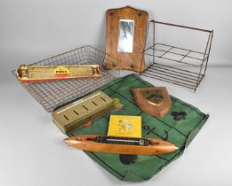 A Collection of Various Vintage Items to Comprise Wire Tray, Wire Milk Bottle Holder, Plaque etc