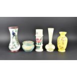 A Collection of Various Early 20th Century and Later Glass to Comprise Yellow Mottle Vases, Opaque