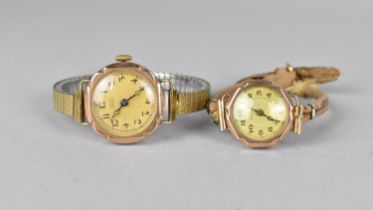 An Early 20th Century Ladies 9ct Gold Cased Wrist Watch on Expandle Bracelet Together with a Further