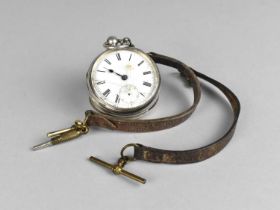 A George V Silver Open Face Pocket Watch, The Enamel Face with Black Roman Numerals and Subsidiary