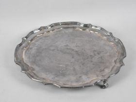 A Mid 20th Century Silver Plated Salver on Three Scrolled Feet, 30cms Diameter