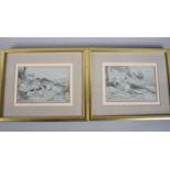 A Pair of Mid 19th Century Pencil Sketches of Sorrento and Napoli, Dated 1840, Both 17x12cms