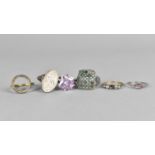 A Collection of Silver Rings to include Jewelled and Locket Examples, 29.7gms