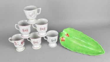 Five Mid 20th Century Advertising Cups for OXO and Bovril Together with a Cabbage Dish