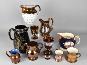 A Collection of Various 19th and Early 20th Century Ceramics to Comprise Late Victorian Black Glazed