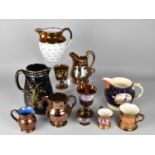 A Collection of Various 19th and Early 20th Century Ceramics to Comprise Late Victorian Black Glazed