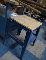A Metal Square Topped Pillar Drill or Other Tool Stand, 43cms Square and 62.5cms High