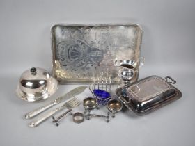 A Collection of Various Silver Plated Items to include Rectangular Tray with Pierced Gallery, Confit