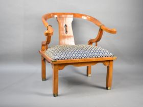 A Reproduction Chinese Style Armchair with Brass Mounts, Some Joints Require Re-Glueing