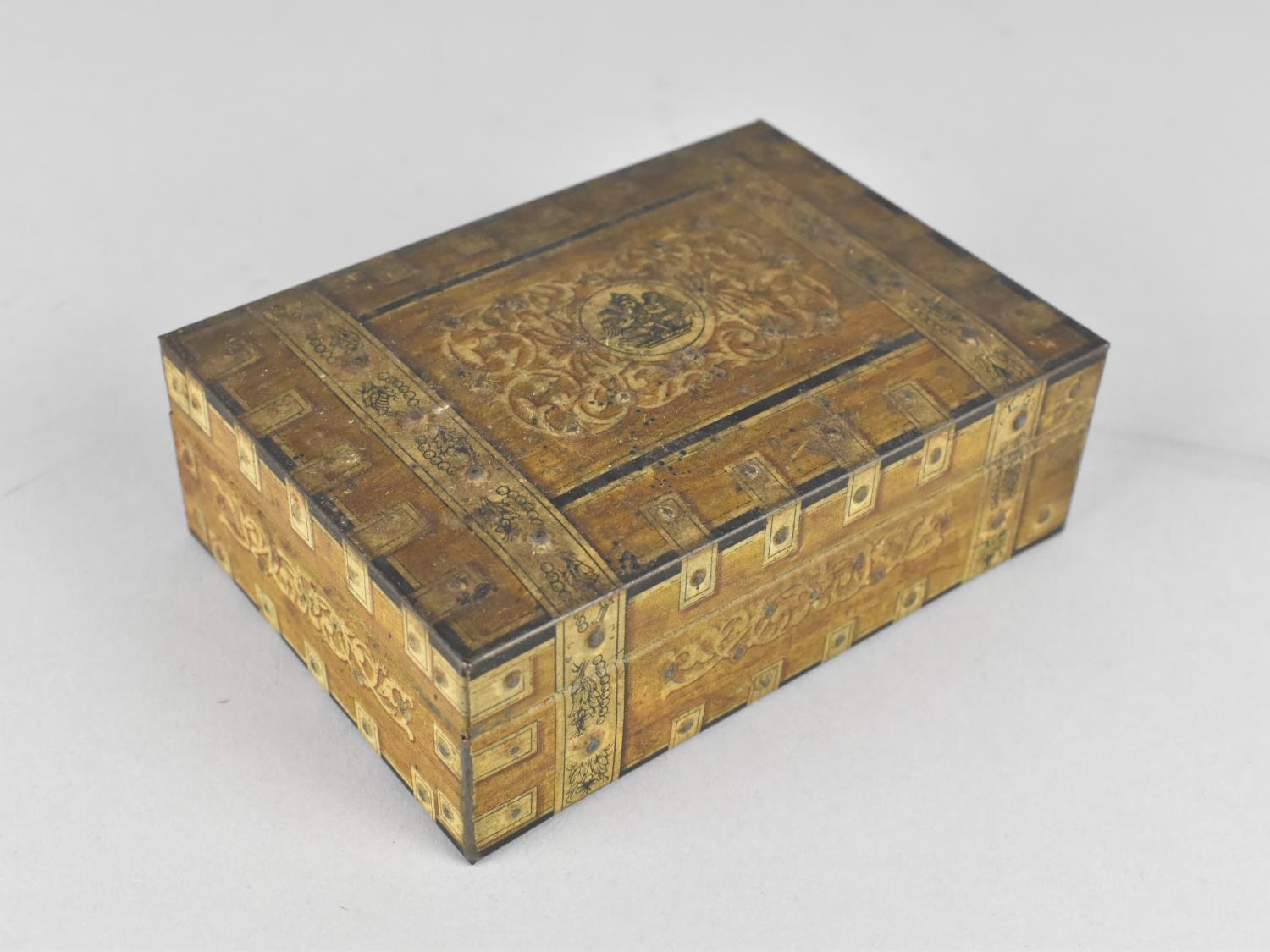 An Early 20th Century Huntley and Palmers Biscuit Tin in the Form of a Strong Box, 12cms Wide