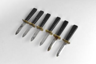 A Set of Six Vintage Oyster Shucking Knives