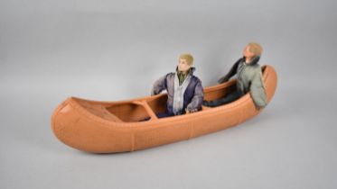 Two Vintage Action Man Figures, Both with Condition Issues and a Canoe