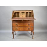 A Mid 20th Century Fall Front Walnut Bureau, Three Drawers to Base, 74cms Wide