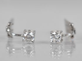 A Pair of 18ct Gold and Diamond Earrings, Each Round Brilliant Cut Stone Measuring 4.1mm Diameter