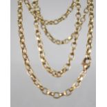 A 9ct Gold Belcher Chain. 46cms Long, Stamped to Lobster Clasp, 16.6gms