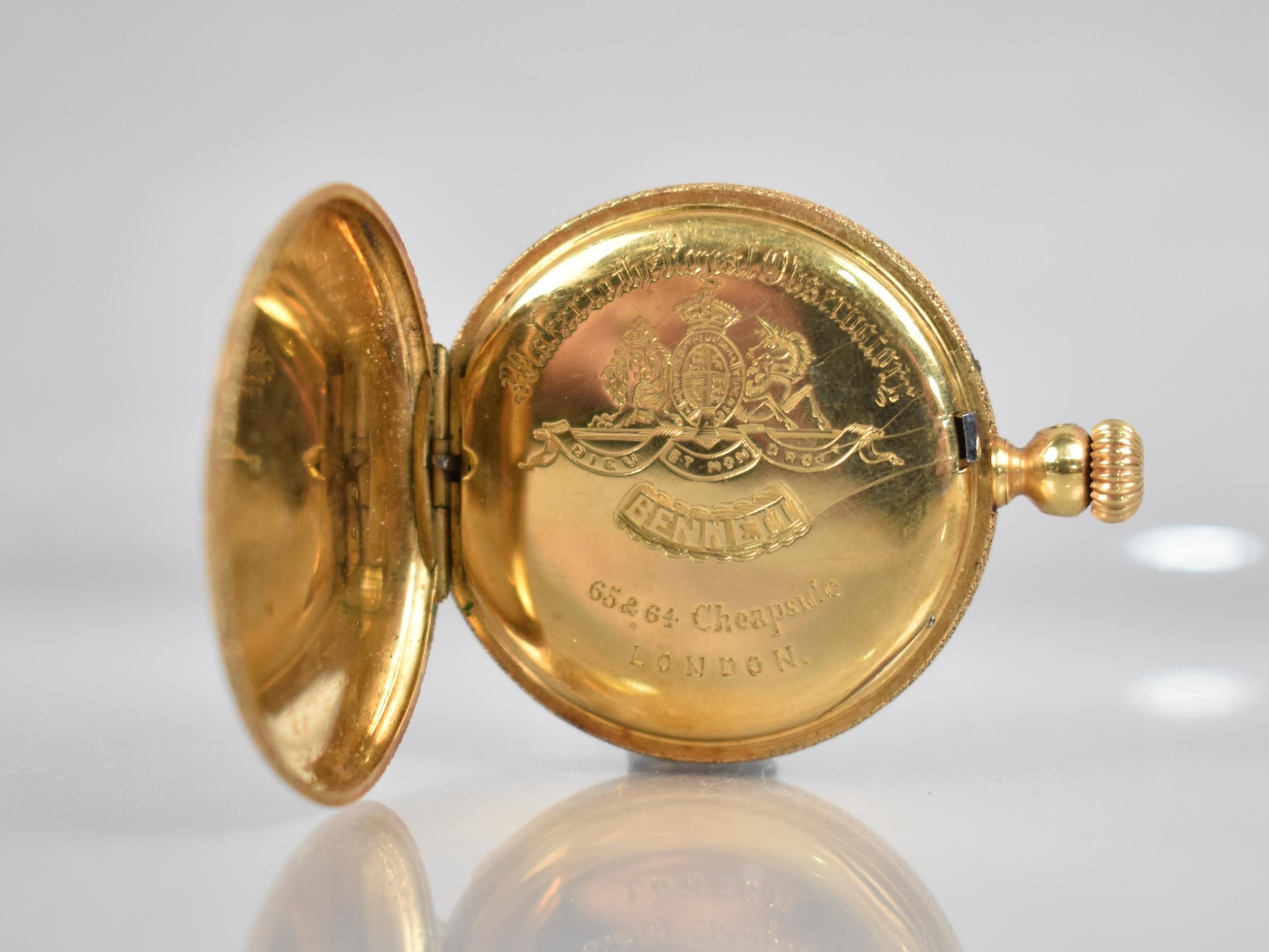 An 18ct Gold Pocket Watch by Bennett (Makers to The Royal Observatory), Gold Engraved Dial Decorated - Bild 2 aus 3