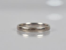 An 18ct White Gold Court Shaped Wedding Band, Birmingham Hallmark, Date Letter Obscured, 2.9gms,