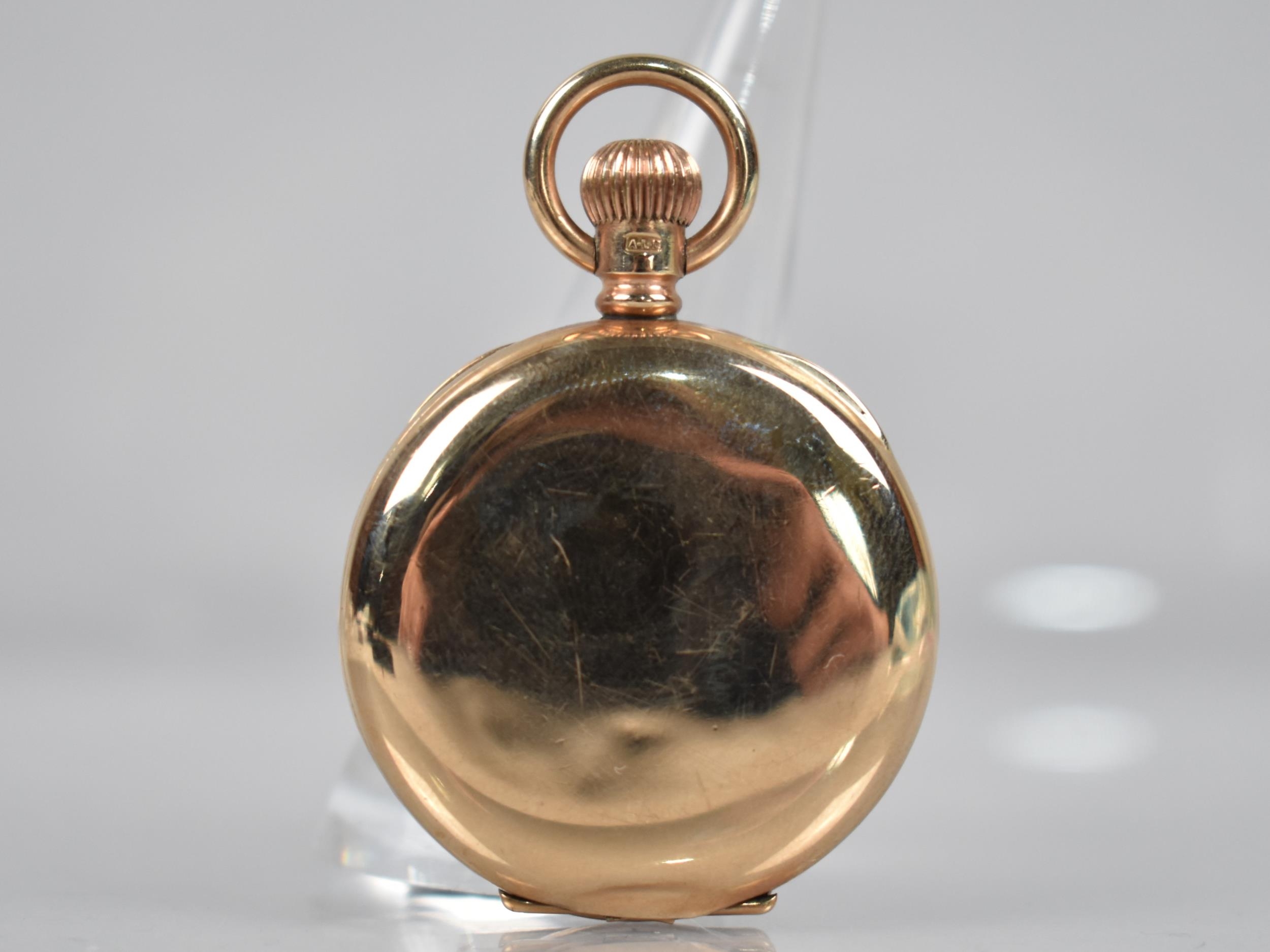 A 9ct Gold Cased Pocket Watch by Prescot, White Enamelled Dial with Roman Numeral Hour Indicators - Image 2 of 3