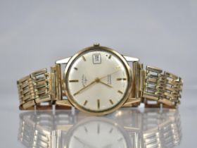 A Vintage 9ct Gold Cased Automatic Rotary Wrist Watch, Champagne Dial with Gilt Hands and Baton Hour