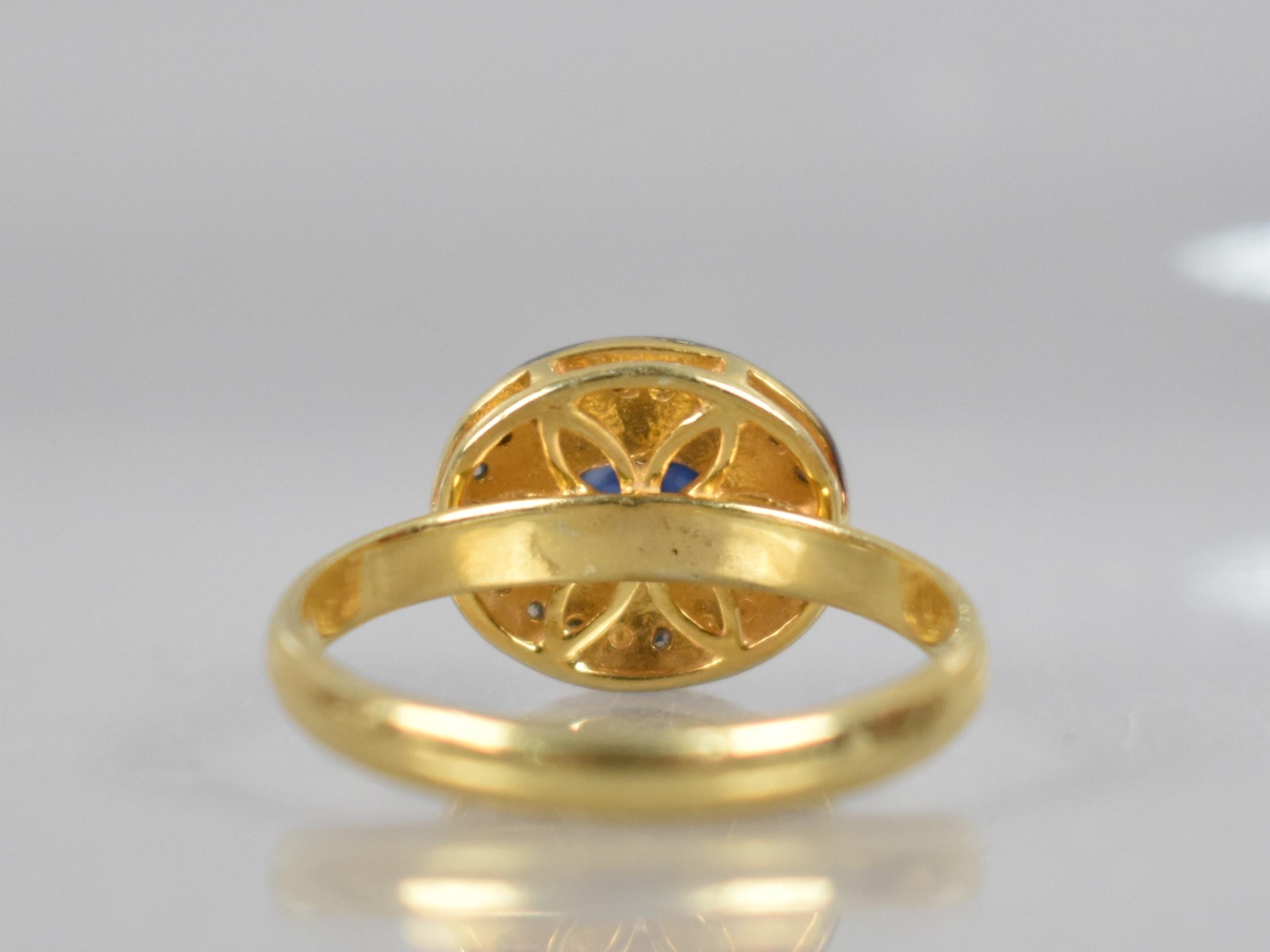 A Sapphire and Diamond Mounted Ring, Oval Cut Collet Mounted Sapphire Measuring Approx 0.30ct and - Image 2 of 2